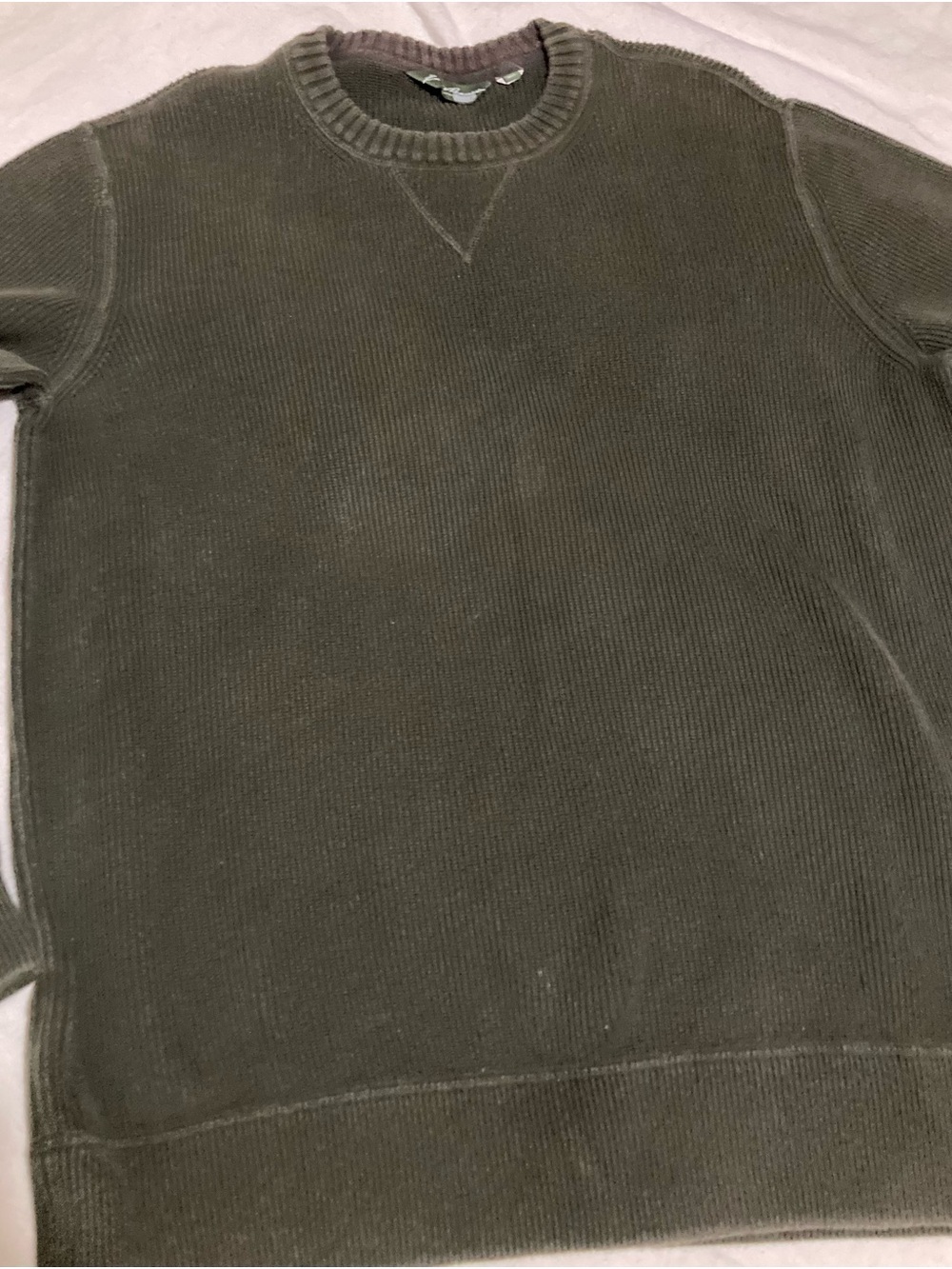 Eddie Bauer Men's Crewneck Sweater in Olive Green 2XLT - Picture 2 of 5